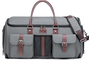 VESSGRA Convertible Garment Duffel Bag for Travel, Grey, Stylish