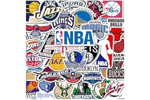 Yoimckay 32 pegatinas de baloncesto NBA, para motocicletas, portátiles, bicicletas, monopatines, snowboard, equipaje, regalo para niños, adolescentes y adultos