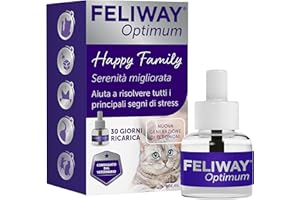 FELIWAY Optimum 1x30 Giorni Ricarica calmante per diffusore di feromoni, 48 ml – Aiuta a risolvere tutti i segni comuni di stress nei gatti e gattini. Raccomandato dai veterinari, clinicamente testato