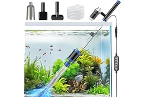 Suness Electric Gravel Vacuum Cleaner, 36 W Smart Aquarium Suction with Timer Function, Adjustable Power, Aquarium Accessories, Aquarium Cleaning Set for Water Change, Gravel and Substrate Cleaning