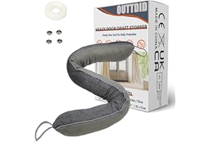 OUTTDID Door Draft Stopper 93cm Width, Weighted Under Door Noise Blocker, Heavy Duty Stop Dust Block Noise Draught Excluder for Bottom of Door With Hook and Loop, Door Guard Saving Energy - Gray
