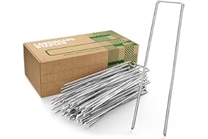 GardenGloss® Garden Pegs Stakes Made of Anti-Rust Steel (25 Pack) - 6″ Length, 1″ Width, Ø 0.12″ - Strong Ground Pegs for Membrane, Fence & Camping