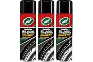 Turtle Wax Black In A Flash 500 x3 - Universal Tyre & Trim Cleaner, Restores Plastic, Rubber, Vinyl, Water-Resistant Shine for All Vehicles, Deep Black Lustre for Tires, Easy Application, Pack of 3