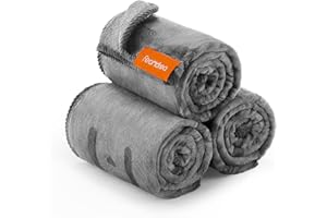 Feandrea kocyk dla psa zestaw 3 zmywalnych kocyków dla zwierząt M 102 x 73 cm dla małych i małych psów flanelowy koc ochronny na sofę łupkowoszary PPB013G01