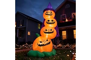 Joiedomi Nadmuchiwane dynie na Halloween, 15 m, z wbudowanymi diodami LED, nadmuchiwane nadmuchiwane materiały na imprezę halloweenową do wewnątrz, na zewnątrz, podwórko, ogród, dekoracje trawnika