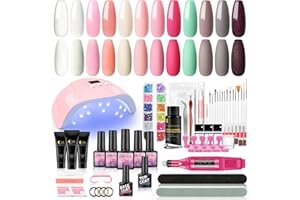 Coscelia Set 6pz Smalti Semipermanenti con 36W Lampada per Unghie LED/UV, 4pz Poli Estensione Gel Fresa per Unghie Kit Decorazione per Unghie