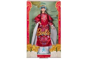 Barbie Signature - Capodanno Lunare Cinese 2024, bambola da collezione con veste rossa floreale e accessori tradizionali ispirati all'Opera di Pechino, giocattolo per bambini, 6+ anni, HRM57