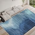 Betadistor Blue Rug - Area Rugs Abstract Rug 4 Ft x 5.3 Ft, Non-Slip Modern Rugs Living Room Large Rug Short Pile Soft Carpet Rugs for Bedroom, Living Room, Entryway, Home Decor, Ink Blue, 305-08120