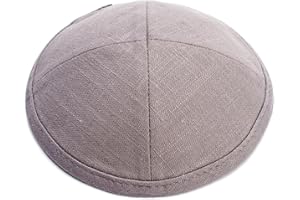 JL Kippha's Elegante Lino Gris Oscuro Kippah Yarmulke judío Yamaka Kippa Israel Cap Judaica con Clip