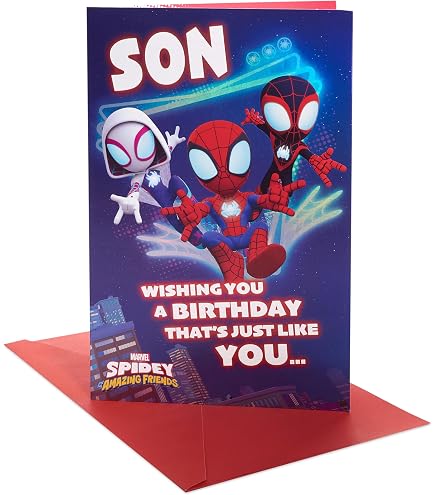 Biglietto Di Auguri Marvel Avengers Per Fratello – Hallmark Con Elemento Pop Out, Fustellatura E Dettagli In Oro - 4