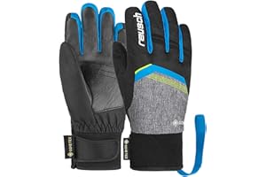 Reusch Bolt Gore-Tex Junior Guantes de Invierno cálidos, Impermeables y Transpirables, Negro, Gris y Azul, 6 para Niños