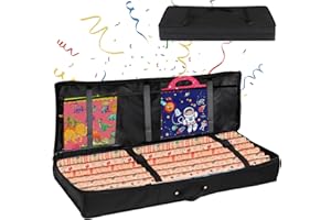Ajerg Geschenkpapier Organizer 82x34x13cm Aufbewahrungstasche mit Fächern - Wasserdichtes Oxford-Gewebe Organizer für Geschenkpapierrollen Weihnachtsaufbewahrung