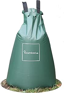 Baumbad | 1 Baumbeutel Bew&auml;sserungsbeutel f&uuml;r B&auml;ume zur langzeit Bew&auml;sserungssystem | Robuster 75 Liter Wassersack / Bew&auml;sserungssack, aus UV best&auml;ndigem PVC , Planzunterst&uuml;tzung f&uuml;r hei&szlig;e Sommer 1