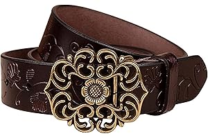 NormCorer Ceinture en cuir véritable en cuir féminin pour jeans