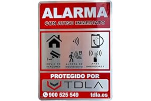 EWIG Cartel alarma. NO PARECE REAL, LO ES. Autorizado uso TDLA. Cartel Zona Videovigilada - Señal Aviso Policia - Carteles Disuasorios - Interior Y Exterior - Placa alarmas videovigilancia 28X21CM