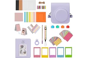 ZUIKAKU 15 in 1 Mini 12 Zubehör Kompatibel mit Fujifilm Instax Mini 12 Sofortbildkamera. (Lila)