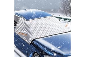 ELNLE Auto Scheibenabdeckung Winter Frontscheibenabdeckung Winter Magnet Windschutzscheibenabdeckung Frostschutz Auto Frontscheibe - Ganzjährig Geeignet (Front- & Seitenfensterabdeckung)