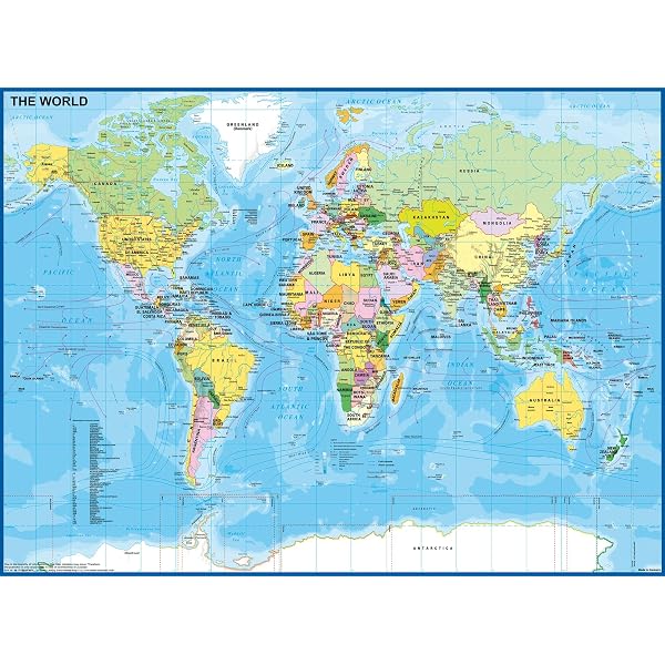 Carte Du Monde En Couleur - Frontières, Pays, Routes Et Villes Carte Du Monde En Couleur - Frontières, Pays, Routes Et Villes
