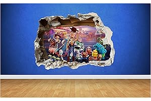 Thorpe Signs Toy Story Smashed Wall Sticker Size 81cm x 58cm 3D Style Bedroom Boys Girls Vinyl Wall Art Decal