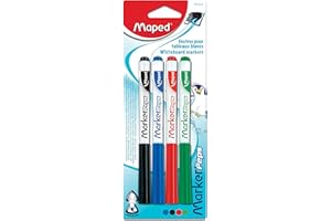 MAPED Blister de 4 Feutres pour tableaux blancs Marker'Peps 1,5 mm Assortis