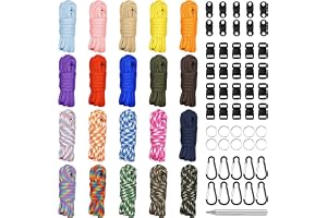 20 Färger Paracord Rep, Premium 7-tråds Paracord-set och Tillbehör (20x3m) | Paracordsnöre för tillverkning, gör-det-själv-pyssel, campingtillbehör och hundtillbehör