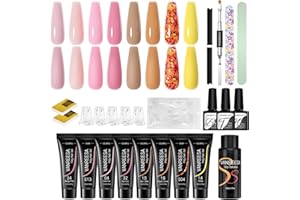 VANREESA Gel de Extensión de Uñas Completo Set, Kit Uñas con Base Top Coat Poly Nail Gel para Manicuristas Profesionales y Amateurs, Regali per Mujeres