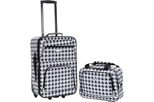 Rockland Modisches Softside-Gepäck-Set, schwarz/weiß, Einheitsgröße, Modisches Softside-Gepäck-Set