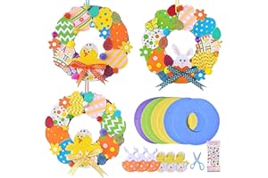 AFYHH Ostern Bastelset Kinder Ostern-Deko - 8Stück Ostern Kranz Basteln Frühling Deko Bastelset Ostern Geschenke Kinder Ostern Anhänger Deko Kreative Kunsthandwerk Bastelhand Osterdeko