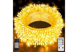 ‎HEIPARD HeiPard Lichterkette Außen Innen 15m 150 LED, Lichterkette Weihnachtsbaum Warmweiß Strom mit Fernbedienung Timer, 8 Modi IP44 Wasserdicht Weihnachtsbeleuchtung außen für Party Hochzeit Tannenbaum