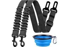Luncpcihe Dog Seat Belt,2-Piece Set Retractable Dog Car Seatbelts Adjustable Pet Seat Belt for Vehicle Nylon Pet Safety Seat Belts Heavy Duty & Elastic & Durable Car Harness for Dogs