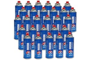 FASEBA 28 Unidades de Cartucho de Gas para Camping CP250 227 g con sistema de seguridad. Ideal para cocinas portátiles, sopletes, hornillos quemadores. bombona camping gas portátil, cartucho camping gas.