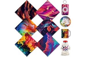 ‎WOWOCUT WOWOCUT Infusible Transfer Paper Sheets, Colored Heat Transfer Paper 6 Packs, 12 "X12" Sublimation Sheet für, DIY T-Shirt für Mädchen, Tassen, Canvas Tote
