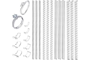 MXTIMWAN 20 pièces Ajusteur de Taille de Bague Invisible pour Bagues Desserrées, Ajusteurs D'anneaux en Spirale, Tailles Adaptateur Bague Trop Grande