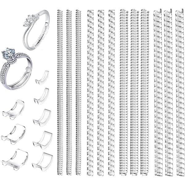 Lot 8 Réducteurs De Bague Invisibles Transparents - Ajusteurs Taille Bague Pour Doigts Lâches - Diamètre 1-10 Mm