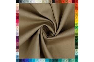 VmG-Store Baumwollstoff Uni 100% Baumwolle Oeko-Tex Meterware ab 50cm über 70 Farben zur Auswahl (038 Taupe, 50 x 148cm)