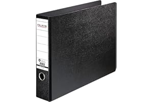 Oryginalny segregator Falken specjalny format A3 poziomo. Wyprodukowano w Niemczech. Na twardej płycie tekturowej szerokość 5 cm czarny. Certyfikat Błękitny Anioł