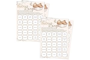 Pink Bee Parties (2 packs of) Bingo Baby Shower Game in Teddy Bear Theme - 40 Players