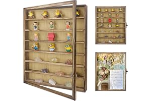 FramePro 40x50 3D Shadow Box Frame with Removable Shelves, Deep Frame 16x20 Display Case for Collector, Keepsake Coins Military Medals Pins Wedding Flowers-Brown