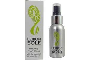 Lemon Sole Natural Shoe Freshener & Deodoriser with 6 Powerful Essential Oils for Long-Term Odour Control, Great for Sports, Fresh Lemon Scent. Lemon Fresh shoes every day.