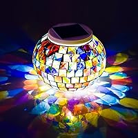 Mosaik Glas Ball Garten solarlampen Lichter schreibtischlampe, Avril Tian Farbwechsel Solar Night Lights, wasserdicht…