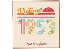MUG MONSTER Kartka na 70. urodziny - Vintage 1953 Aged to Perfection, zabawna kartka z życzeniami dla mężczyzn i kobiet, kartki urodzinowe dla kobiet, kartki urodzinowe dla mężczyzn, kartka urodzinowa dla