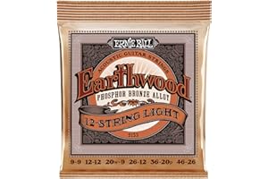 Ernie Ball Earthwood Light Akustik-Gitarrensaiten, für 12-Saiter, Phosphor-Bronze, Stärke 9–46