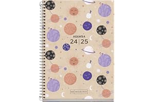 Miquelrius - Agenda Escolar 2024-2025, Septiembre 2024 a Junio 2025, Tamaño 117 x 174 mm, Semana Vista, Cubierta Reciclada, Español e Inglés, Agenda de Papel Reciclado, Diseño Eco Planetas