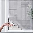 Brzflw DIY Adjustable Magnetic Window Screen Magnet Screen Mesh Easy Installation Fly Screen Mosquito Net Window Screen, Insect Screen with Self-Adhesive Tape (60x100cm)