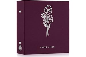 Lanpn Album Photo 10x15 1000 Pochette, Grand Geant Format Lin Tissu Album pour Horizontal Vertical Photos Violette