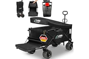 LAWA Living and Lifestyle Chariot Pliable hayon Toit Chariot de Plage Chariot de Jardin Chariot de Transport extérieur 100kg Chariot à Main Charrette à Bras Caddie Diables à Main Poussette Chien