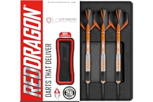 RED DRAGON Amberjack 24g, 26g, 28g ou 30g Fléchettes Pointes Acier avec Ailettes et Tiges de Flechettes