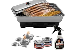 ANGEL DOMÄNE Eversmoke Edelstahl Tischräucherofen Set mit 2x Brennpaste für Fisch, Wurst, Käse/Räuchern Grillofen inkl Brennpaste