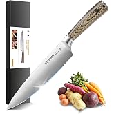 ZHANG XIAO QUAN Professional Kitchen Knife, 20 cm, Stainless Steel Sharp Kitchen Knife, Ergonomic Handle, Ideal as a Multipur