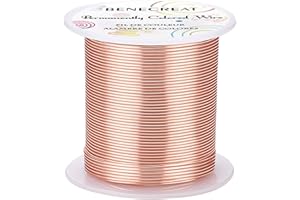 BENECREAT 30m 1mm Fil de cuivre Fil de Bijoux Fil de cuivre résistant au ternissement Fil de Perles pour l'artisanat Perles Fabrication de Bijoux